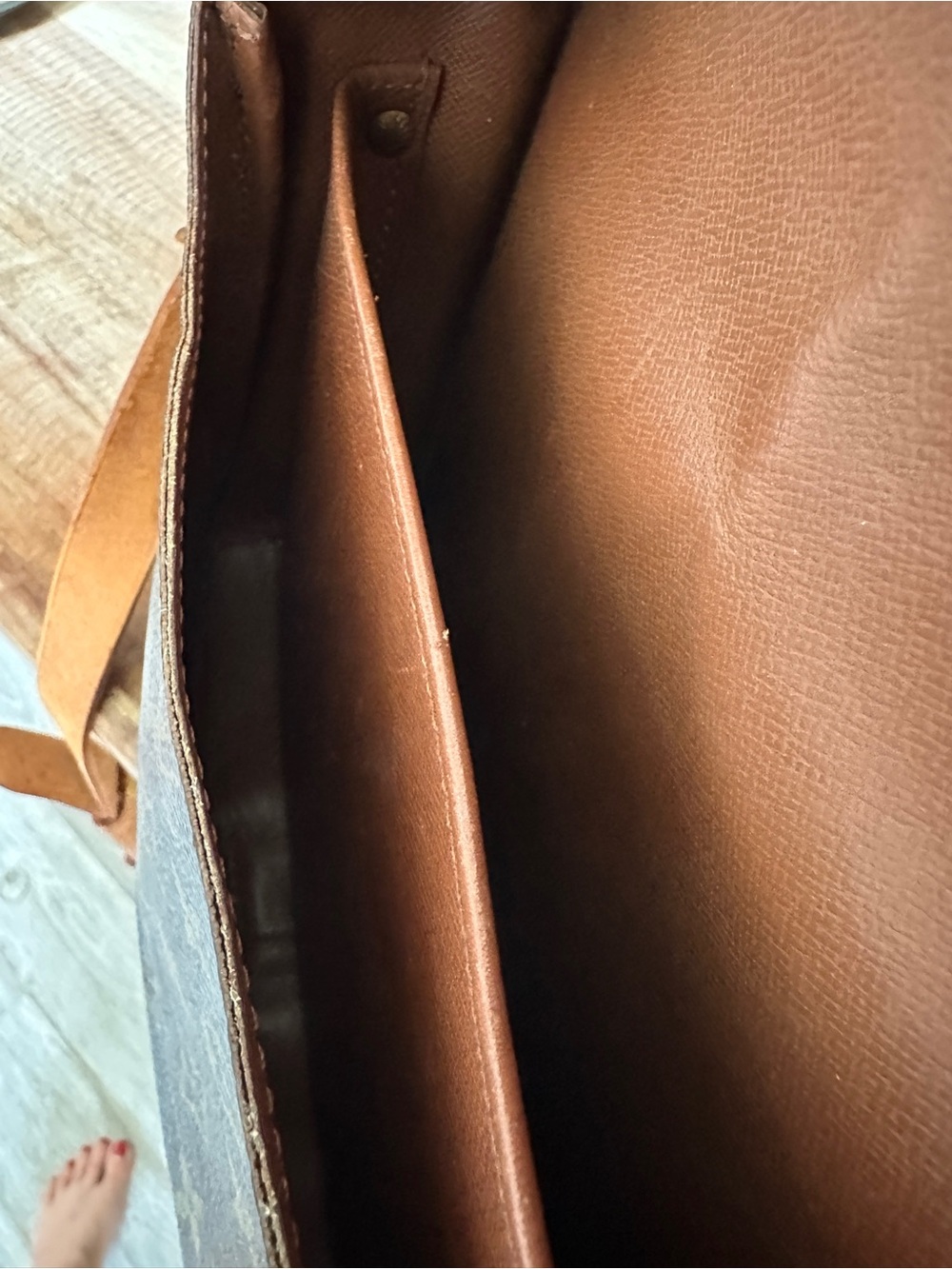 Louis Vuitton Monogram Canvas Messenger Bag with Tan Leather Trim - Picture 12 of 15